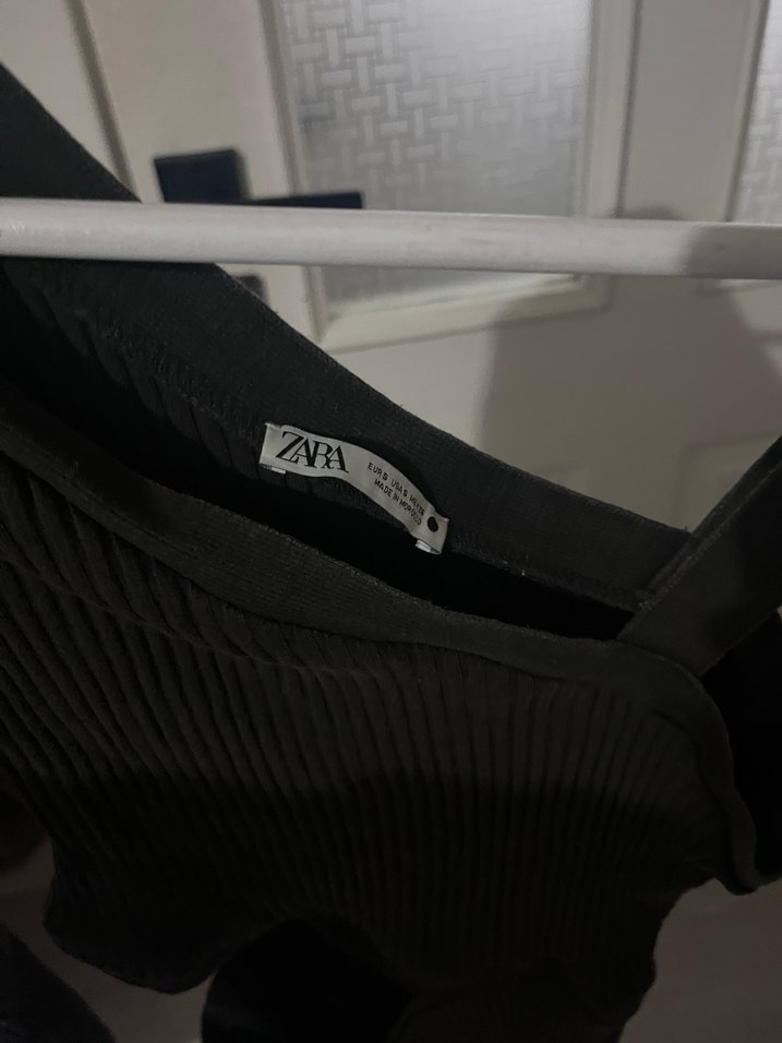 Siyah Tek Kollu Uzun Elbise - Görsel 3