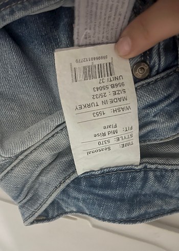 Gri Mavi Kadın Salaş Paça Kot Pantolon - Görsel 6