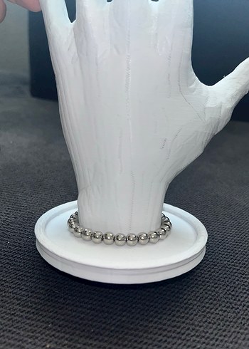 Beden beyaz Renk Gri Boncuklu Kadın Bileklik