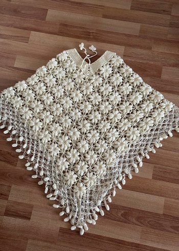 Bohem Örgü Panço -krem - Görsel 2