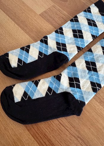 3/6 yaş çocuk için Mavi Desenli Midi Çorap - Görsel 8