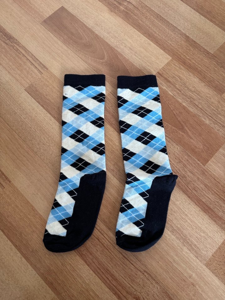 3/6 yaş çocuk için Mavi Desenli Midi Çorap - Görsel 4