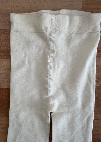 Kırık Beyaz açık krem Pamuklu Rahat Kadın Tayt - Görsel 5