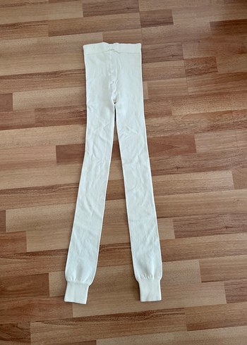 Kırık Beyaz açık krem Pamuklu Rahat Kadın Tayt - Görsel 6