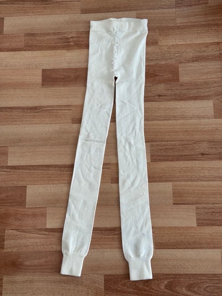 Kırık Beyaz açık krem Pamuklu Rahat Kadın Tayt - Görsel 3