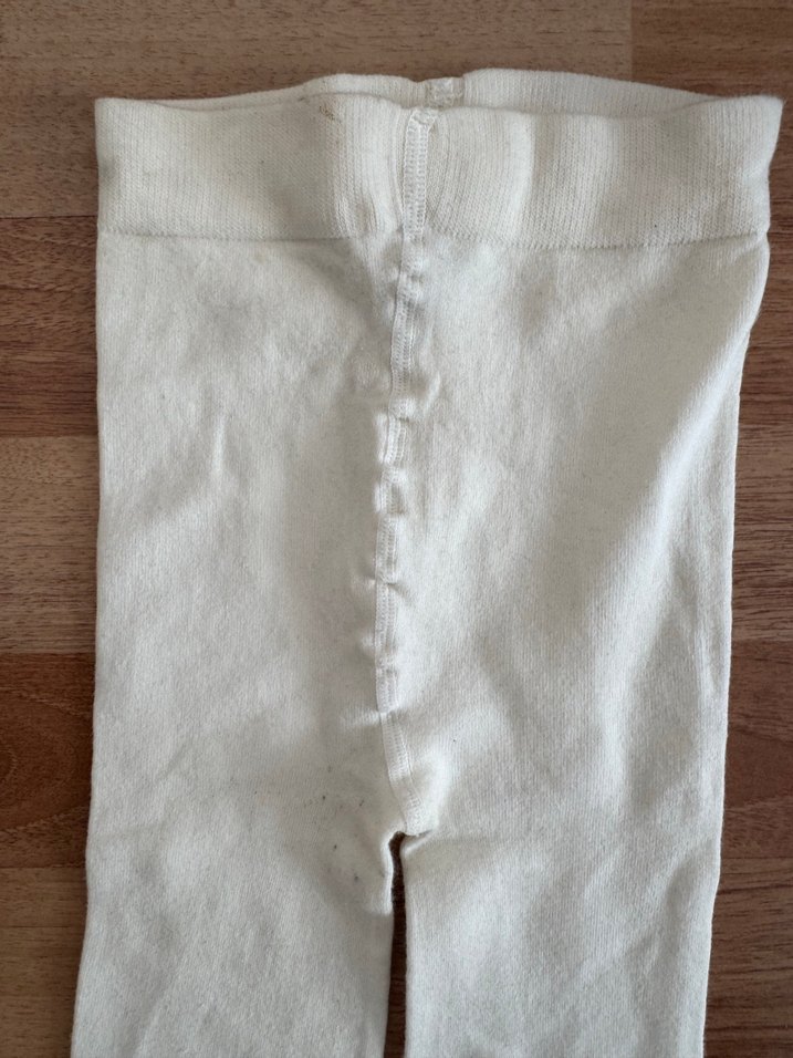 Kırık Beyaz açık krem Pamuklu Rahat Kadın Tayt - Görsel 5