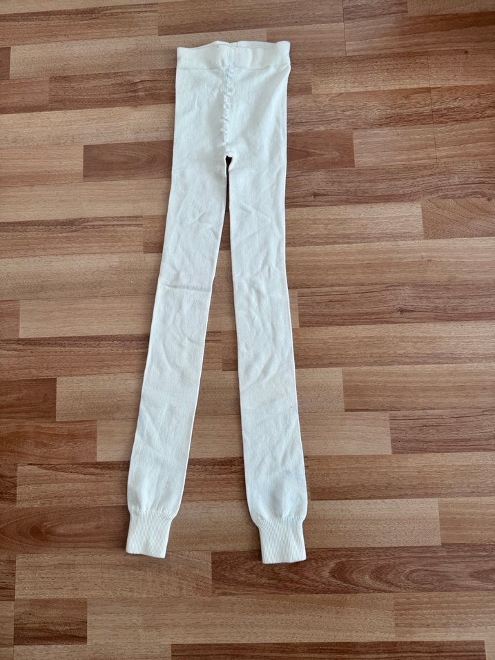 Kırık Beyaz açık krem Pamuklu Rahat Kadın Tayt - Görsel 2