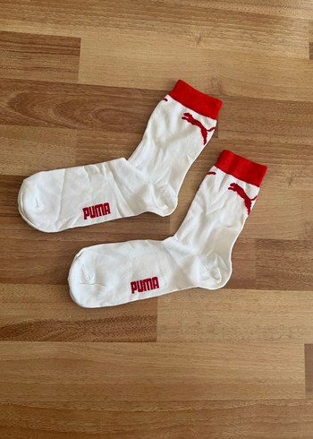 34/38 numara PUMA Kırmızı Erkek Kadın Midi Çorap - Görsel 5