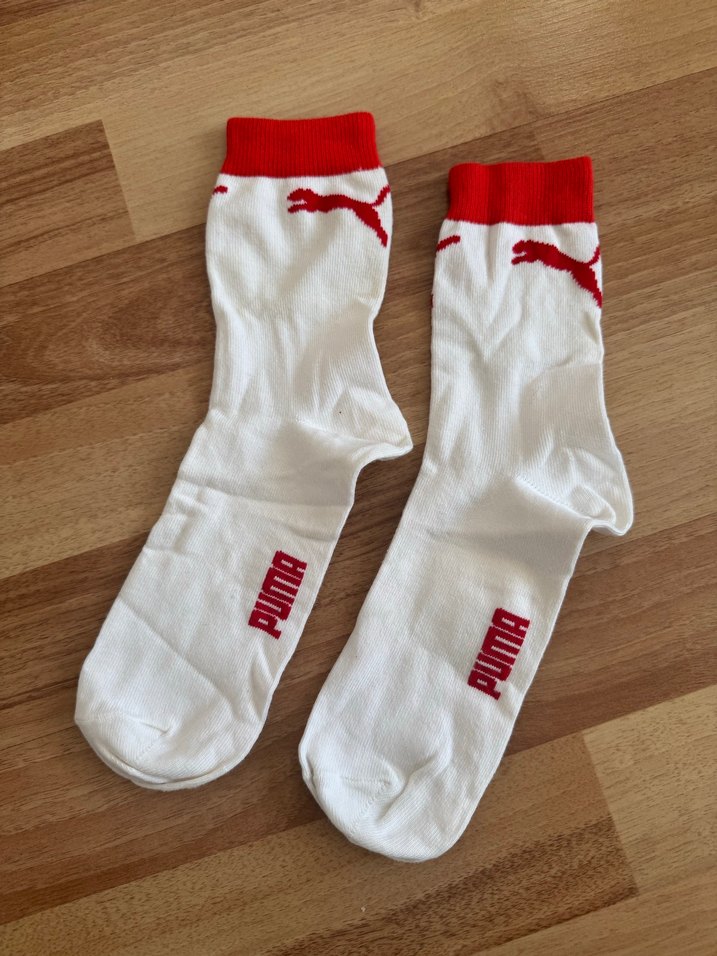 34/38 numara PUMA Kırmızı Erkek Kadın Midi Çorap - Görsel 4
