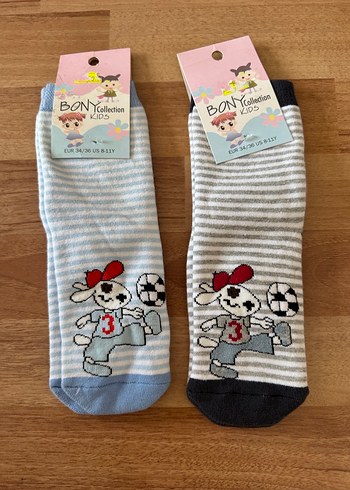 Havlu 32/36 numara Nakışlı Erkek Çocuk Çorapları - Mavi - Görsel 6