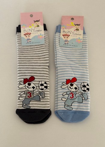 Havlu 32/36 numara Nakışlı Erkek Çocuk Çorapları - Mavi - Görsel 3