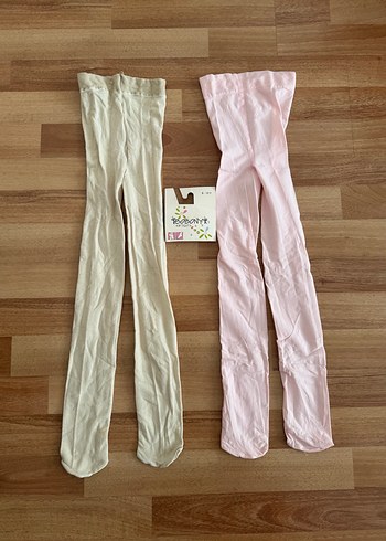 İki tane 7/10 yaş Çocuk için pastel renkli pamuklu külotlu çorap - Görsel 8