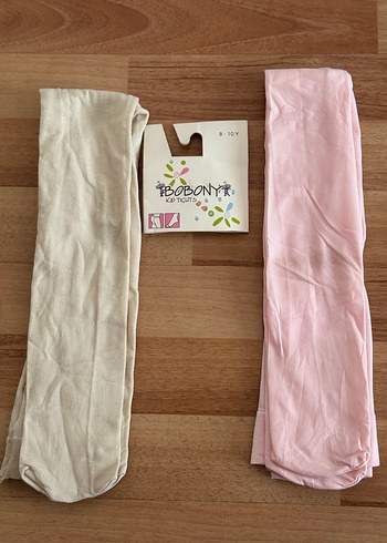 İki tane 7/10 yaş Çocuk için pastel renkli pamuklu külotlu çorap - Görsel 3