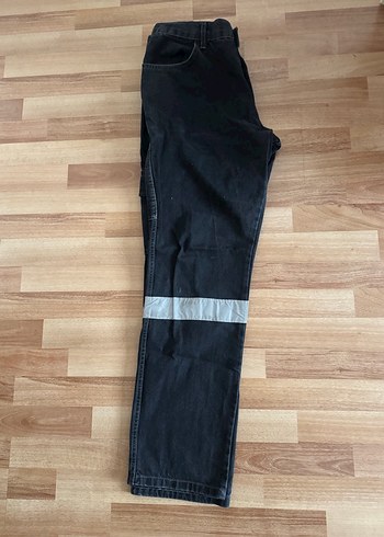 Koyu füme reflektörlü iş pantolonu Bol Kesim Denim Pantolon - Görsel 3