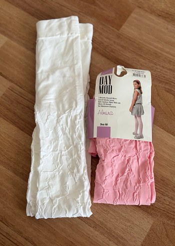 8/10 yaş Beyaz ve pembe 80 den Kız Çocuk Külotlu Çorap - Görsel 7