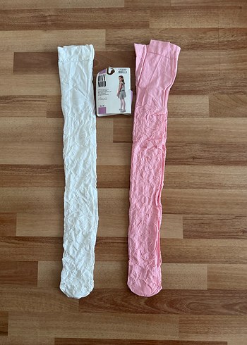 8/10 yaş Beyaz ve pembe 80 den Kız Çocuk Külotlu Çorap - Görsel 8