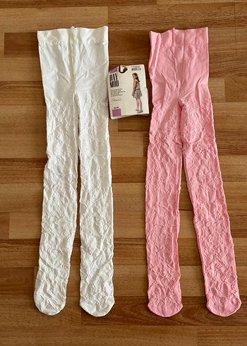 8/10 yaş Beyaz ve pembe 80 den Kız Çocuk Külotlu Çorap - Görsel 6