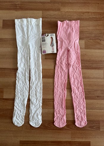 8/10 yaş Beyaz ve pembe 80 den Kız Çocuk Külotlu Çorap - Görsel 4