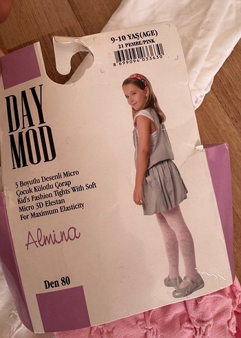 8/10 yaş Beyaz ve pembe 80 den Kız Çocuk Külotlu Çorap - Görsel 10