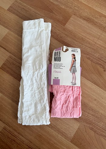 8/10 yaş Beyaz ve pembe 80 den Kız Çocuk Külotlu Çorap - Görsel 2