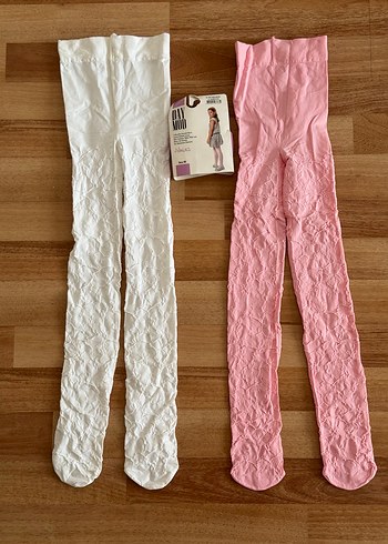 8/10 yaş Beyaz ve pembe 80 den Kız Çocuk Külotlu Çorap - Görsel 5