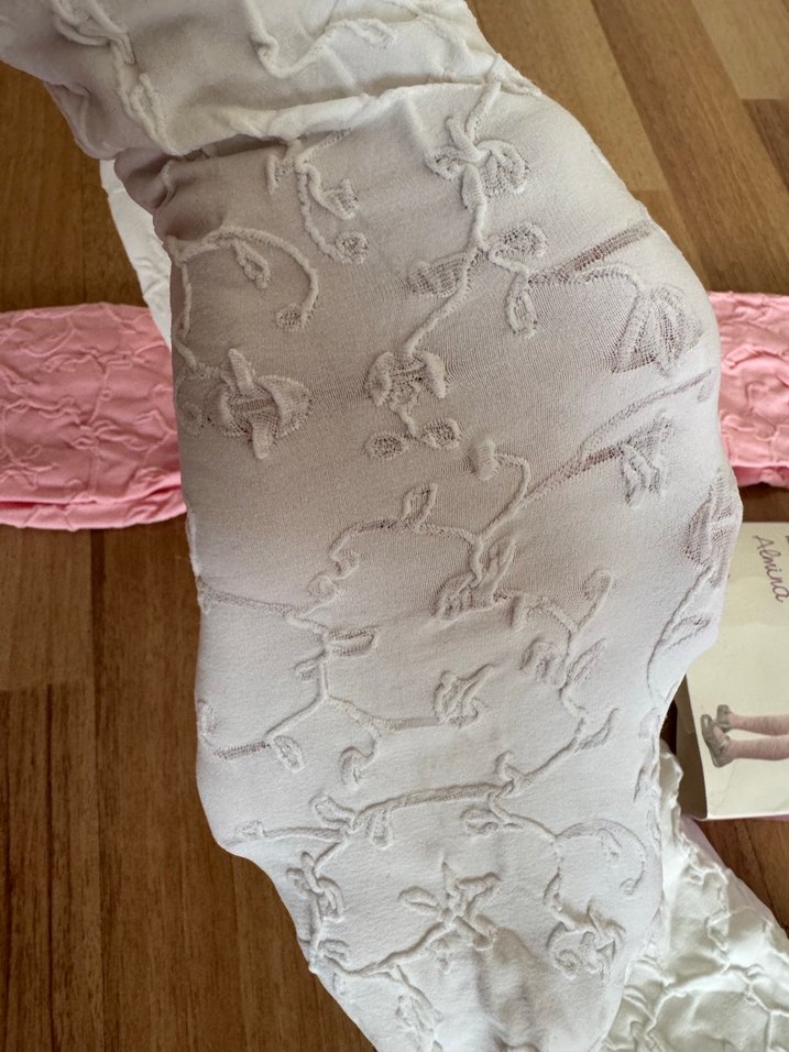 8/10 yaş Beyaz ve pembe 80 den Kız Çocuk Külotlu Çorap - Görsel 3