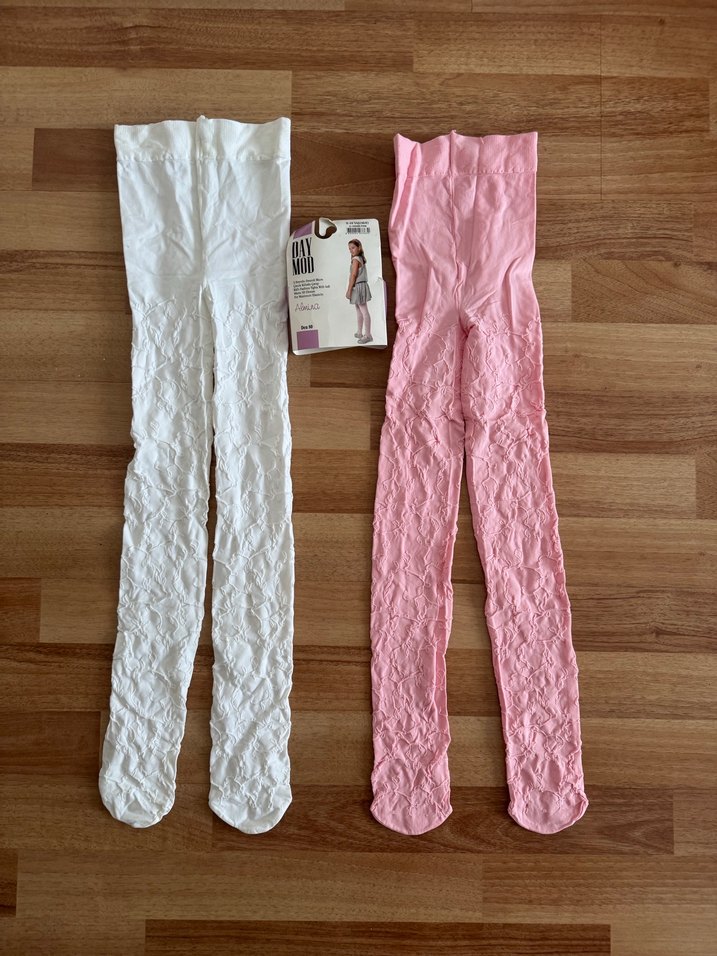 8/10 yaş Beyaz ve pembe 80 den Kız Çocuk Külotlu Çorap - Görsel 4