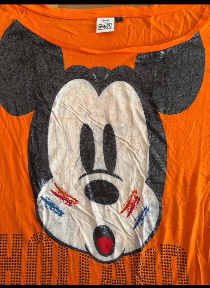 Disney 36/38 Renkli Baskılı Kayık Yaka Kadın Tişört - Görsel 3