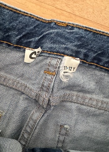 11-12 Yaş Beden Civil 10/12 yaş yeni Mavi Bol Kesim Denim Pantolon
