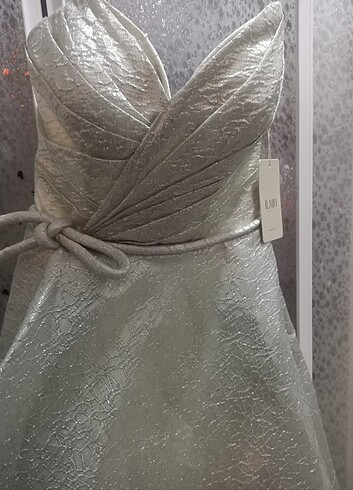 Kalp Taka Midi boy Nişan Elbisesi - Görsel 5