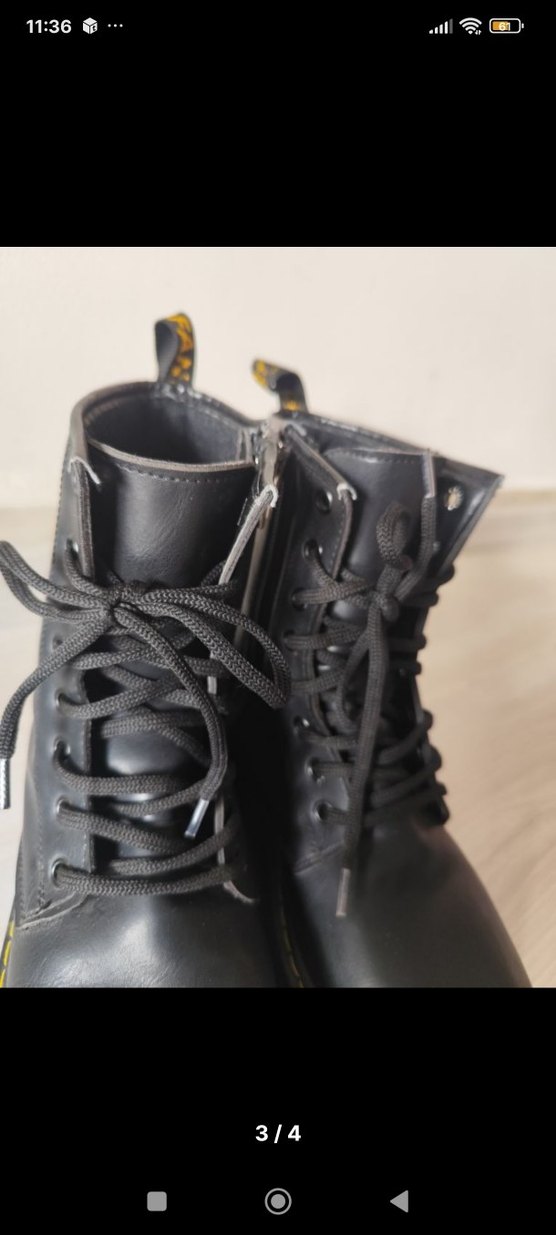 orijinal Siyah Platform Topuklu Gotik Kadın Bot sari dikisli - Görsel 3