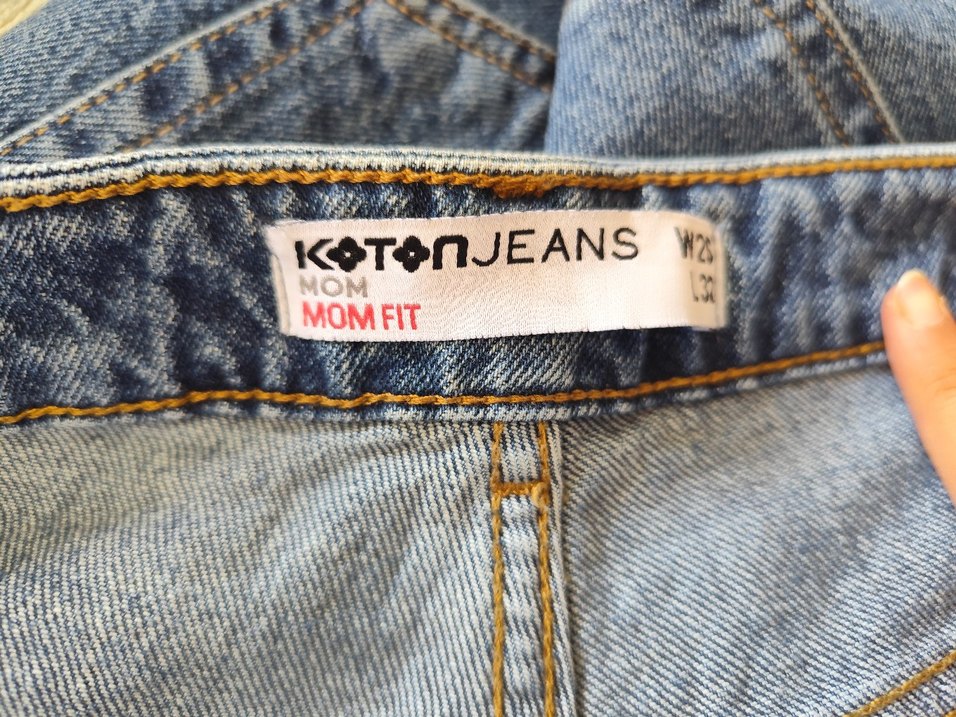 koton Lacivert Kadın Salaş Midi Kot Pantolon - Görsel 2