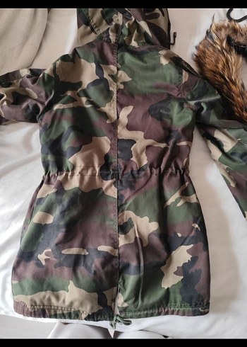 Kürk Detaylı Kamuflaj Kadın Montmarka glam amour cikarilabilir - Görsel 5