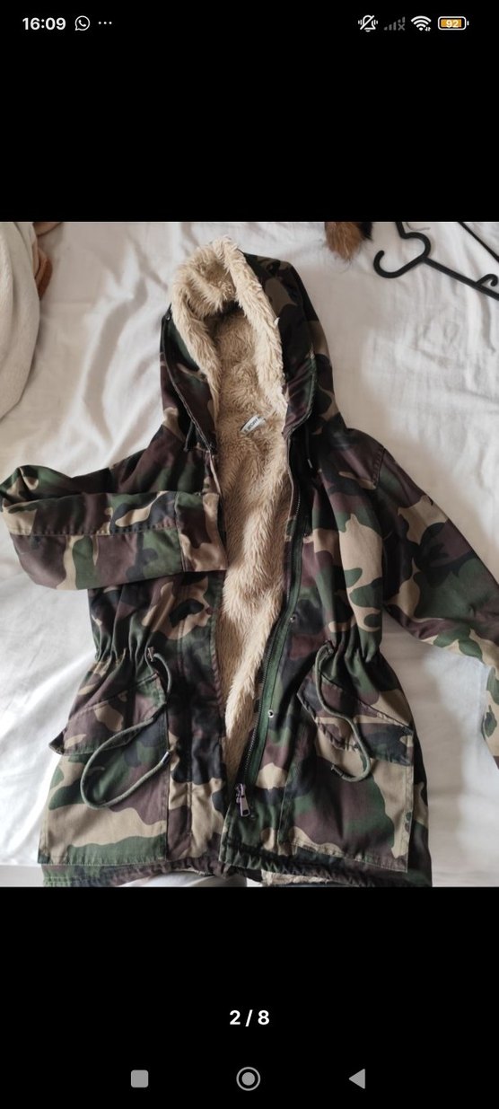 Kürk Detaylı Kamuflaj Kadın Montmarka glam amour cikarilabilir - Görsel 2