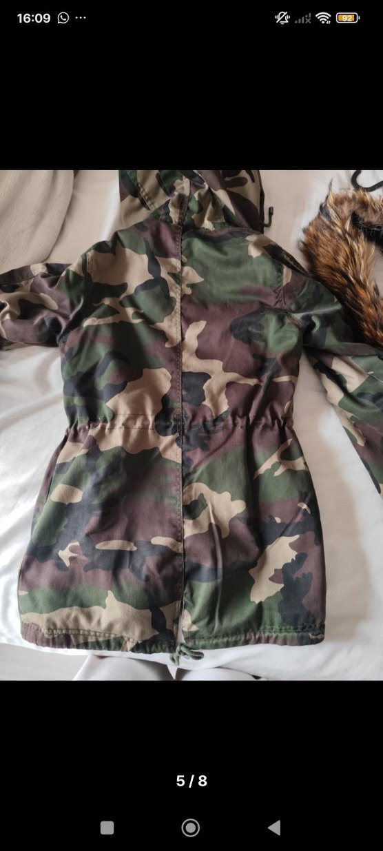 Kürk Detaylı Kamuflaj Kadın Montmarka glam amour cikarilabilir - Görsel 5