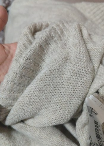 Gri Kadın Boğazlı Triko Kazak - Görsel 4