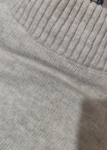 Gri Kadın Boğazlı Triko Kazak - Görsel 2