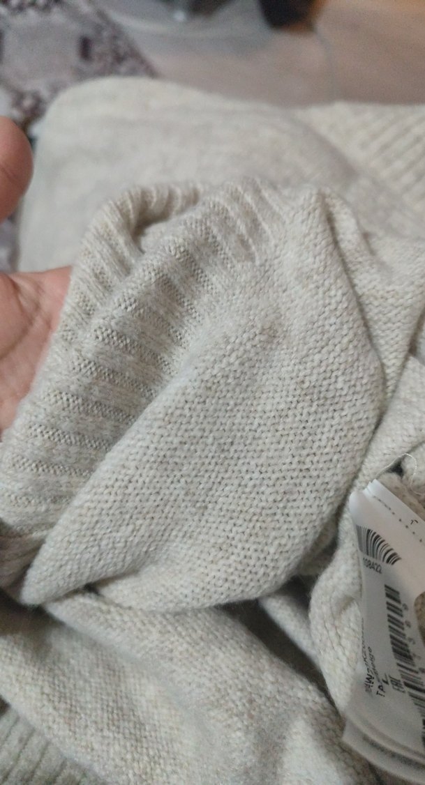 Gri Kadın Boğazlı Triko Kazak - Görsel 4