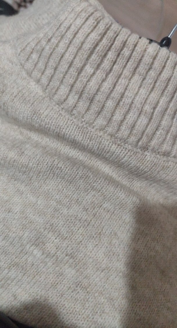 Gri Kadın Boğazlı Triko Kazak - Görsel 2