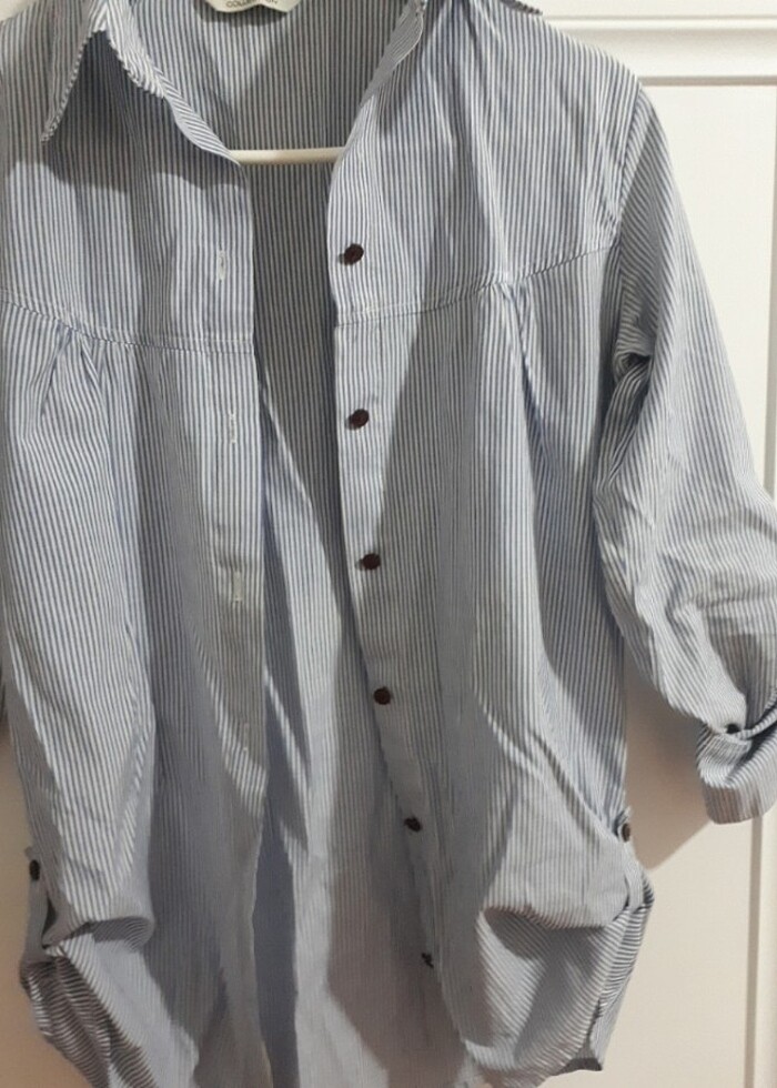 Bayan çizgili gomlek - Görsel 2