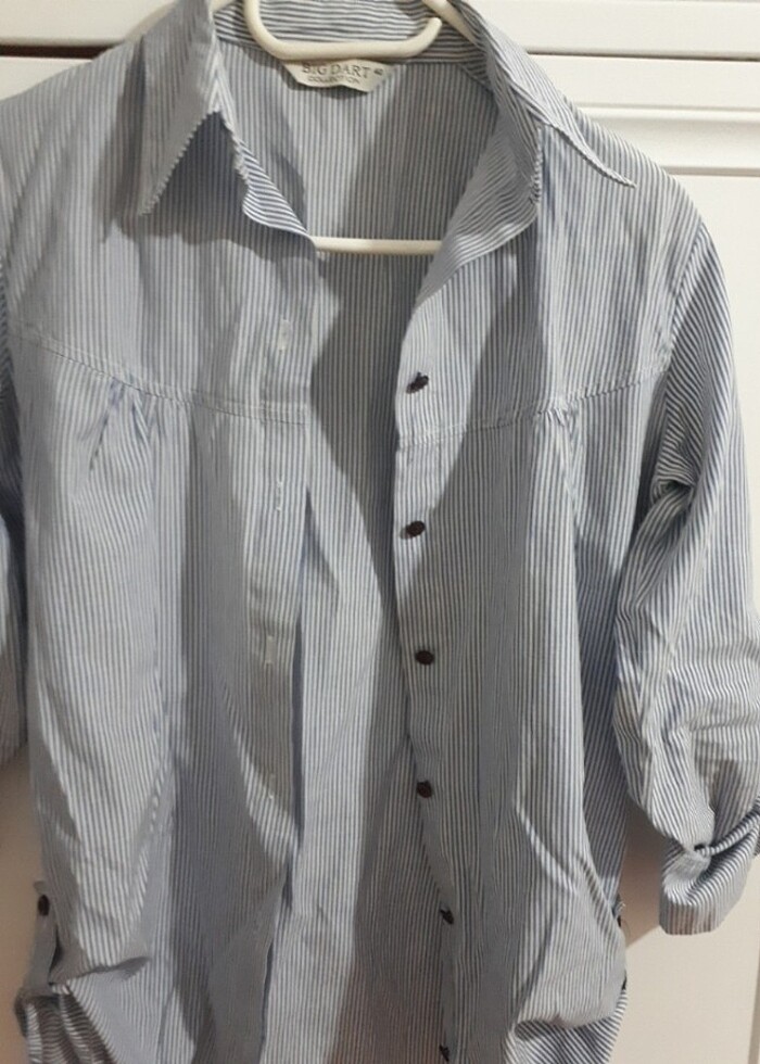 Bayan çizgili gomlek - Görsel 3