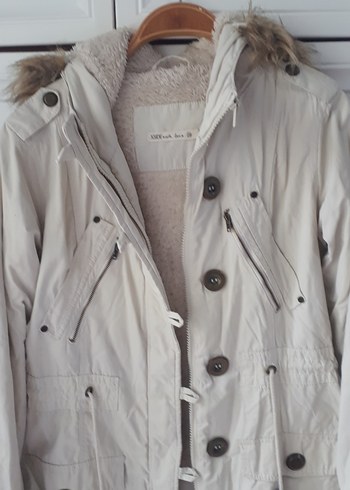 Bej Düğmeli Pamuk Kadın Ceket - Görsel 4