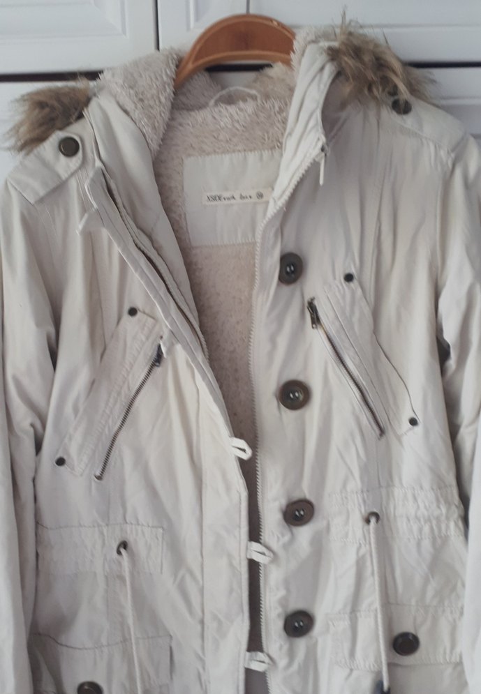 Bej Düğmeli Pamuk Kadın Ceket - Görsel 4