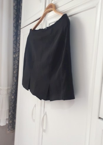 Kadın Siyah Pilili Mini Etek - Görsel 3