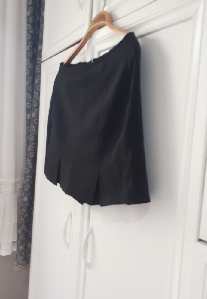 Kadın Siyah Pilili Mini Etek - Görsel 3