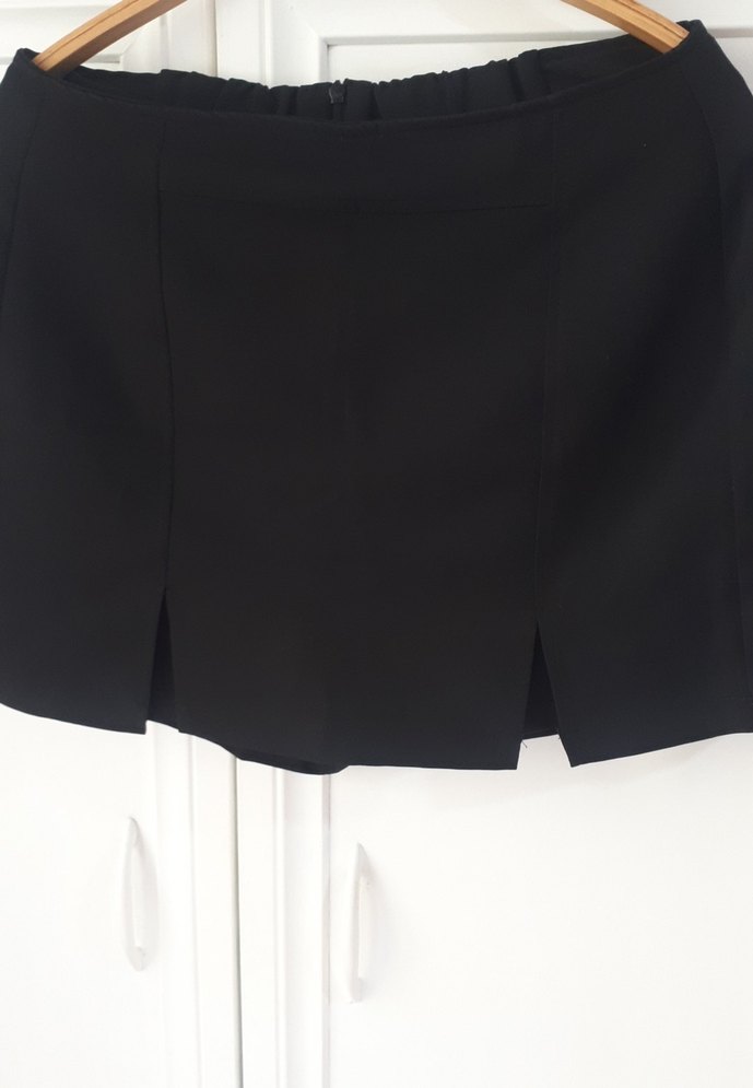 Kadın Siyah Pilili Mini Etek - Görsel 4