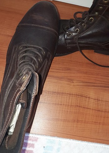 Kahverengi Deri Tokalı Biker Erkek Bot - Görsel 2