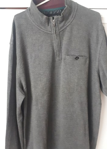 Gri Fermuarlı Erkek Sweatshirt - Görsel 4