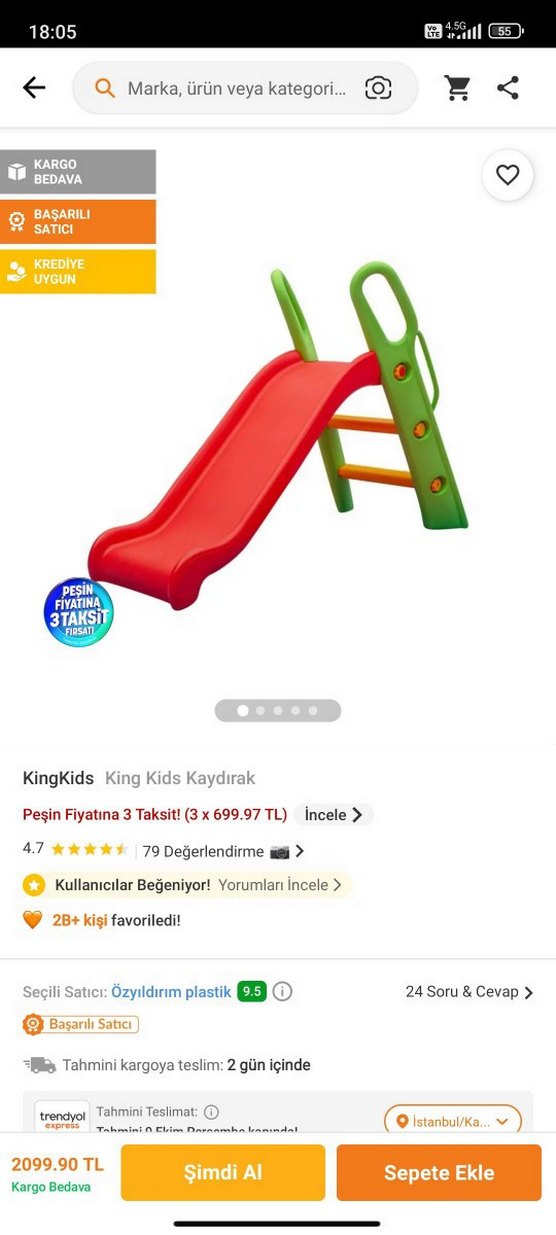 Çocuklar için Renkli Kaydırak - Görsel 2