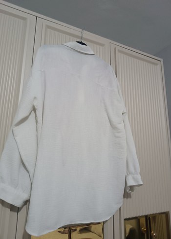 Nakışlı Beyaz Keten Bohem Gömlek - Görsel 2